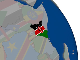 Image showing Kenya with flag on globe