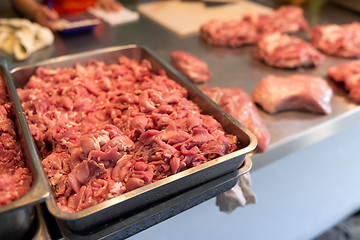 Image showing Raw meat in market