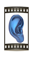 Image showing Ear model. 3d illustration. The film strip.