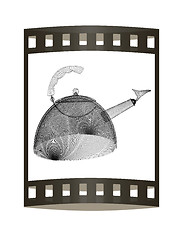 Image showing Teapot concept. 3d illustration. The film strip.