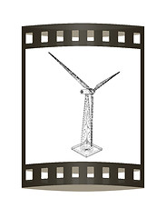 Image showing Wind generator turbines icon. 3d illustration. The film strip.