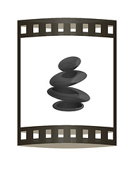 Image showing Spa stones. 3D illustration. The film strip.