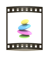 Image showing Spa stones. 3D illustration. The film strip.