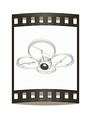 Image showing Quadcopter Dron. 3d render. The film strip.