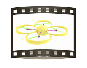 Image showing Quadcopter Dron. 3d render. The film strip.