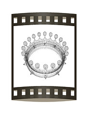 Image showing Crown. 3D illustration. The film strip.