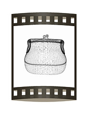 Image showing purse on a white. 3D illustration. The film strip.