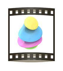 Image showing Spa stones. 3D illustration. The film strip.