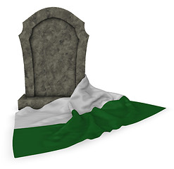 Image showing gravestone and flag of saxony