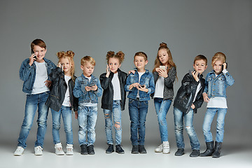 Image showing Group of Children Studio Concept