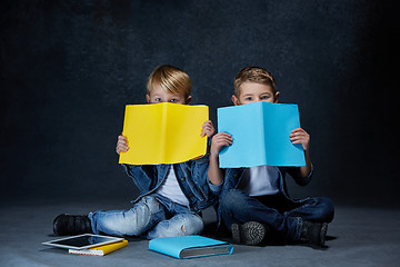 Image showing Group of Children Studio Concept