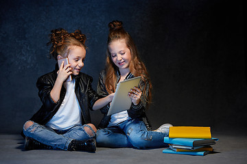 Image showing Group of Children Studio Concept