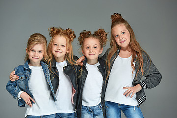 Image showing Young girl posing at studio