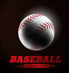 Image showing Baseball ball in the backlight on black background.