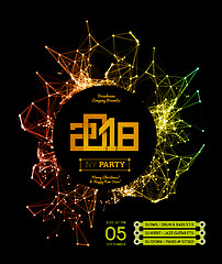 Image showing Invitation to the New Year party of 2018