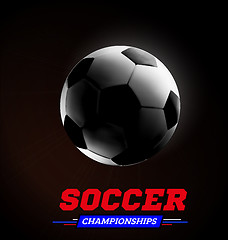 Image showing Soccer or football ball in the backlight on black background. Vector illustration