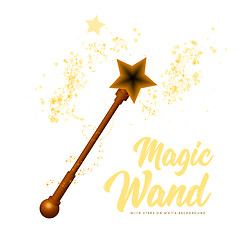 Image showing Magic wand with stars on white background