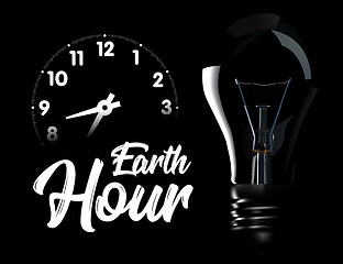 Image showing The Earth Hour is an international action calling for the switching off of light for one hour for environmental assistance to planet Earth. Vector illustration