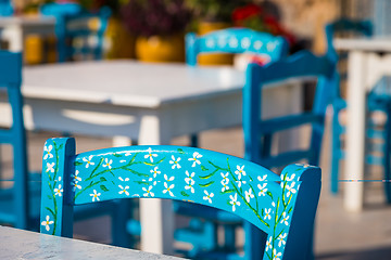 Image showing Tables in a traditional Italian Restaurant in Sicily