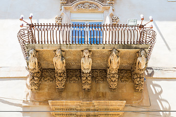 Image showing NOTO, ITALY - Detail of Baroque Balcony, 1750