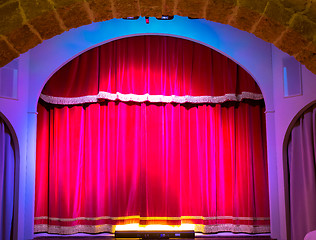 Image showing Theatre curtain on stage