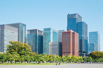 Image showing Tokyo modern building under blue sky