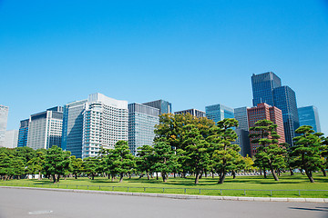 Image showing Tokyo modern building under blue sky