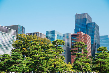 Image showing Tokyo modern building under blue sky