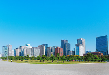 Image showing Tokyo modern building under blue sky