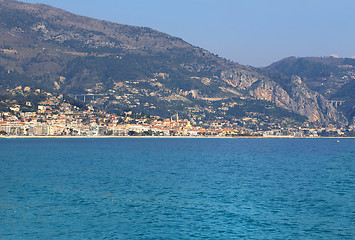 Image showing Beautiful sea view of Menton on French Riviera, Provence-Alpes-C