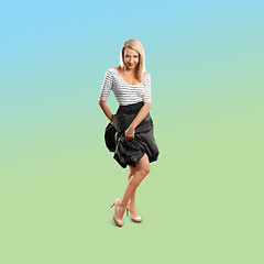 Image showing Woman isolated on trendy gradient background