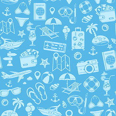 Image showing Vacation and Tourism Seamless Pattern