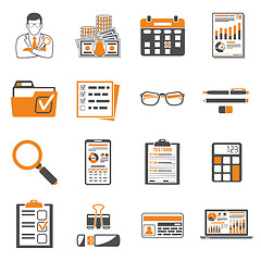 Image showing Auditing, Tax, Accounting two color icons set