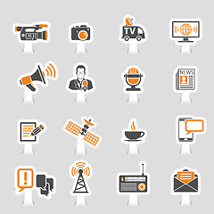 Image showing Media and News Icons Sticker Set