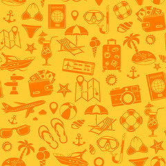 Image showing Vacation and Tourism Seamless Pattern