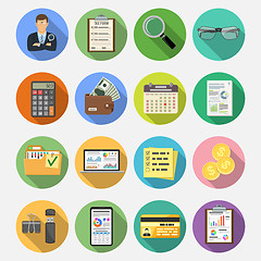 Image showing Auditing, Tax, Accounting Flat Icons Set