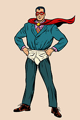 Image showing businessman superhero in mask and shorts