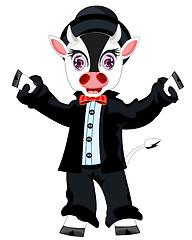 Image showing Cow in suit