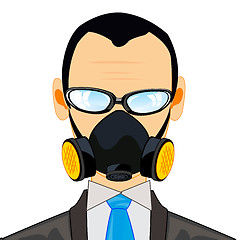 Image showing Man in respirator
