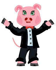 Image showing Piglet in suit