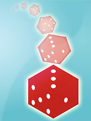 Image showing Rolling red dice illustration