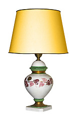 Image showing Vintage table lamp isolated with clipping path on white backgrou