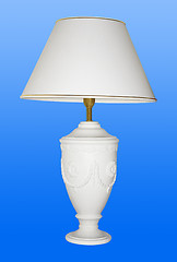 Image showing Vintage table lamp on blue background