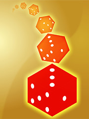 Image showing Rolling red dice illustration