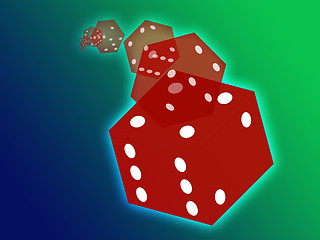 Image showing Rolling red dice illustration