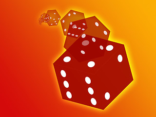 Image showing Rolling red dice illustration