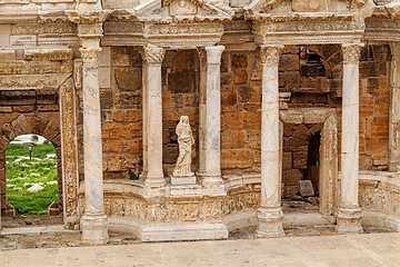 Image showing Ancient Greco-Roman Theater in ancient city Hierapolis near Pamukkale, Turkey