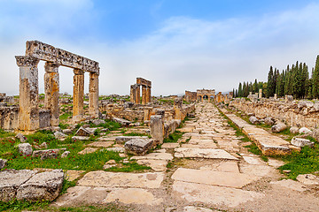 Image showing Ruins of ancient city, Hierapolis near Pamukkale, Turkey