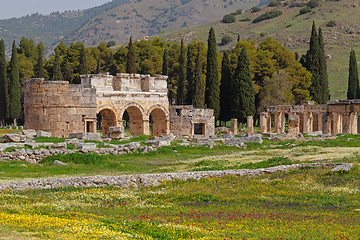 Image showing Ruins of ancient city, Hierapolis near Pamukkale, Turkey