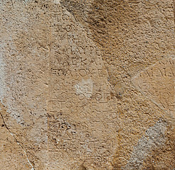 Image showing Stone plate with inscriptions in ancient city Hierapolis